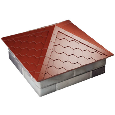 Колпак ZKING EVEREST 535х535мм на столб 2х2 кирпича Красный