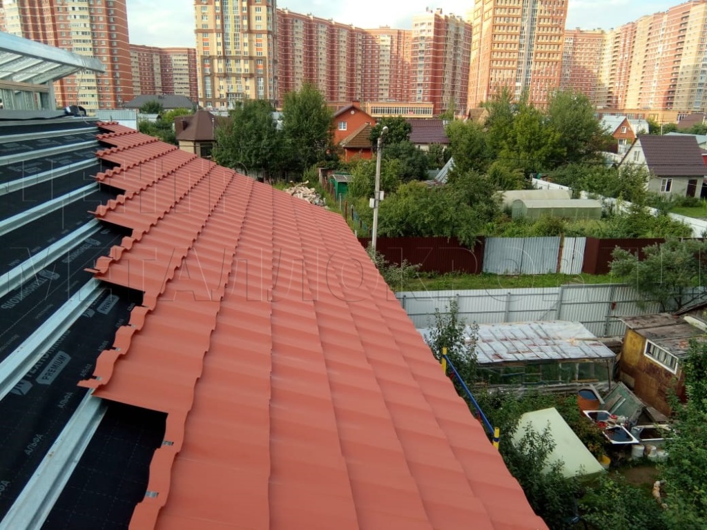 Металлочерепица Геркулес 8004 терракотовый Стальной Бархат от Центра Металокровли в Минске