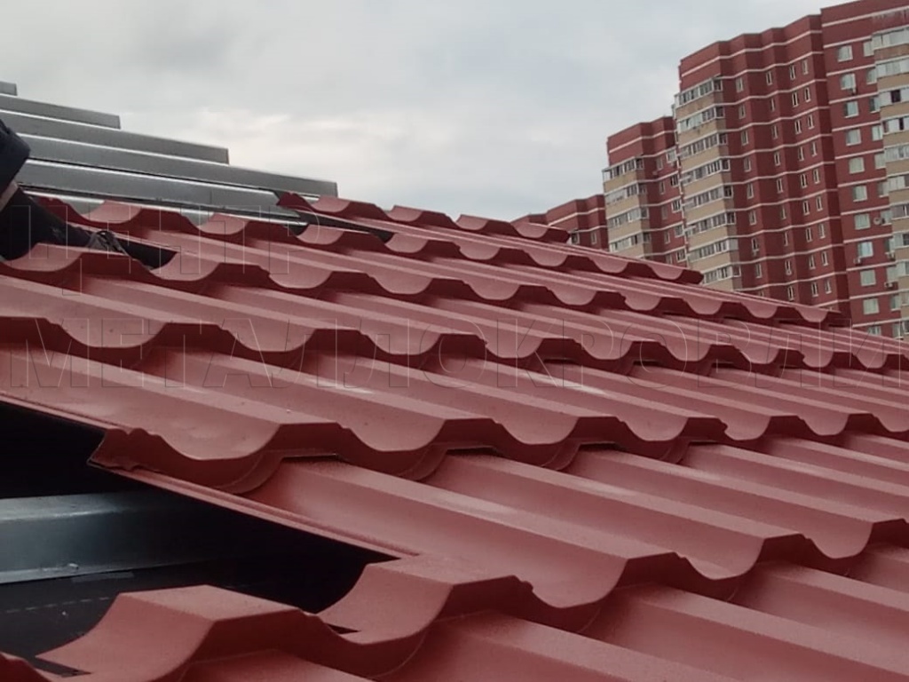 Металлочерепица Геркулес 8004 терракотовый Стальной Бархат от Центра Металлокровли в Минске Металлочерепица Геркулес 8004 терракотовый Стальной Бархат от Центра Металлокровли в Минске